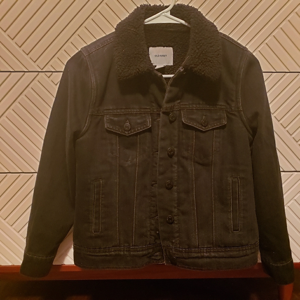 Sherpa Lined Black Denim Jacket